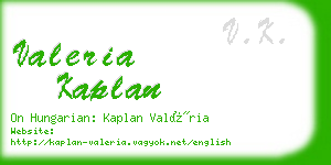 valeria kaplan business card